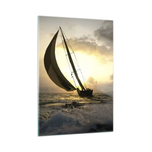 Glastavla - Bild på glas - Med och mot vinden - 50x70 cm