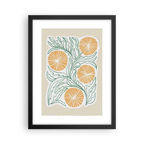Affisch i svart ram - Etniskt med en touch av abstraktion - 30x40 cm