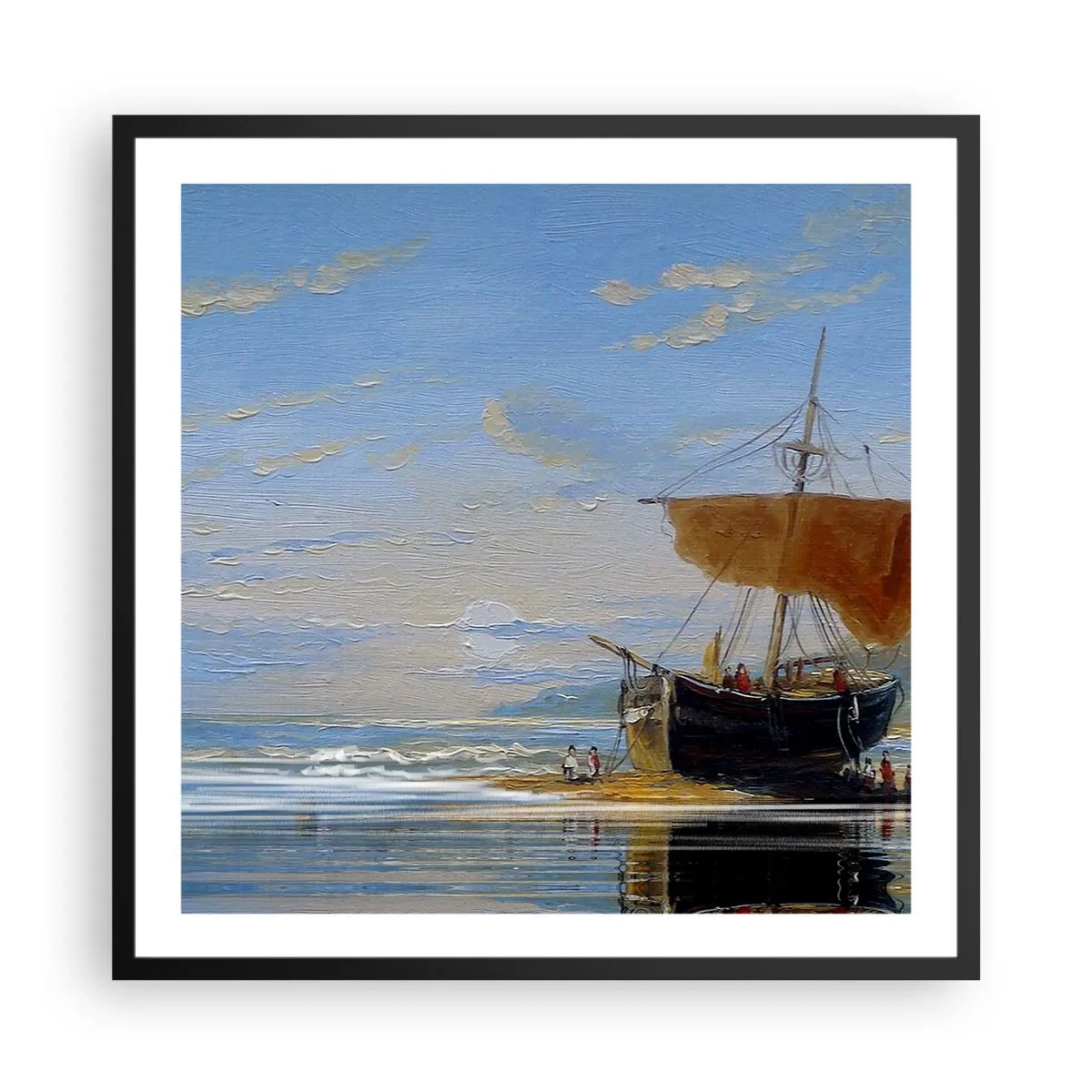 Affisch i svart ram - Vatten, jord, luft - 60x60 cm