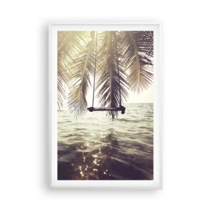 Affisch i vit ram - Gunga i molnen hur mycket du vill - 61x91 cm