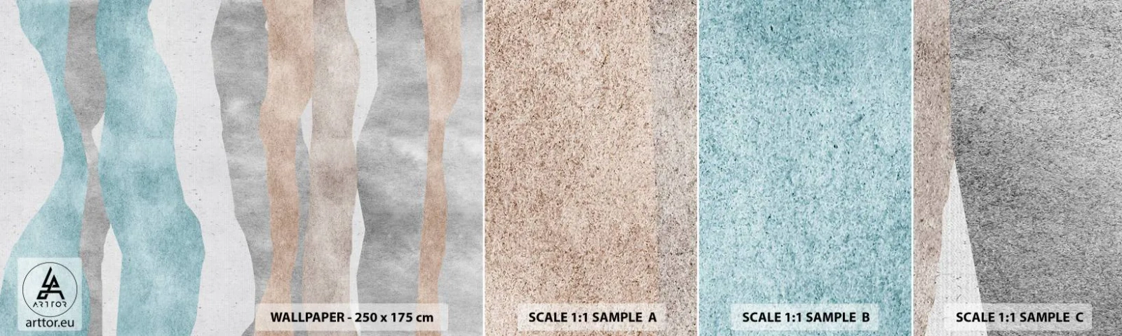 Provbit av självhäftande fototapet Deluxe Sticker - Närhetsstudie - Pastell, Minimalistisk, Rader - 100x30 cm