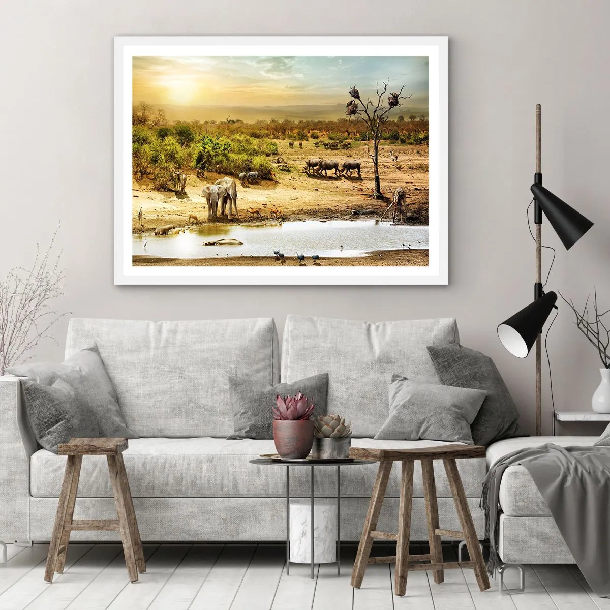 Affisch i vit ram - "Det mynnade en flod från Eden…" - 50x40 cm