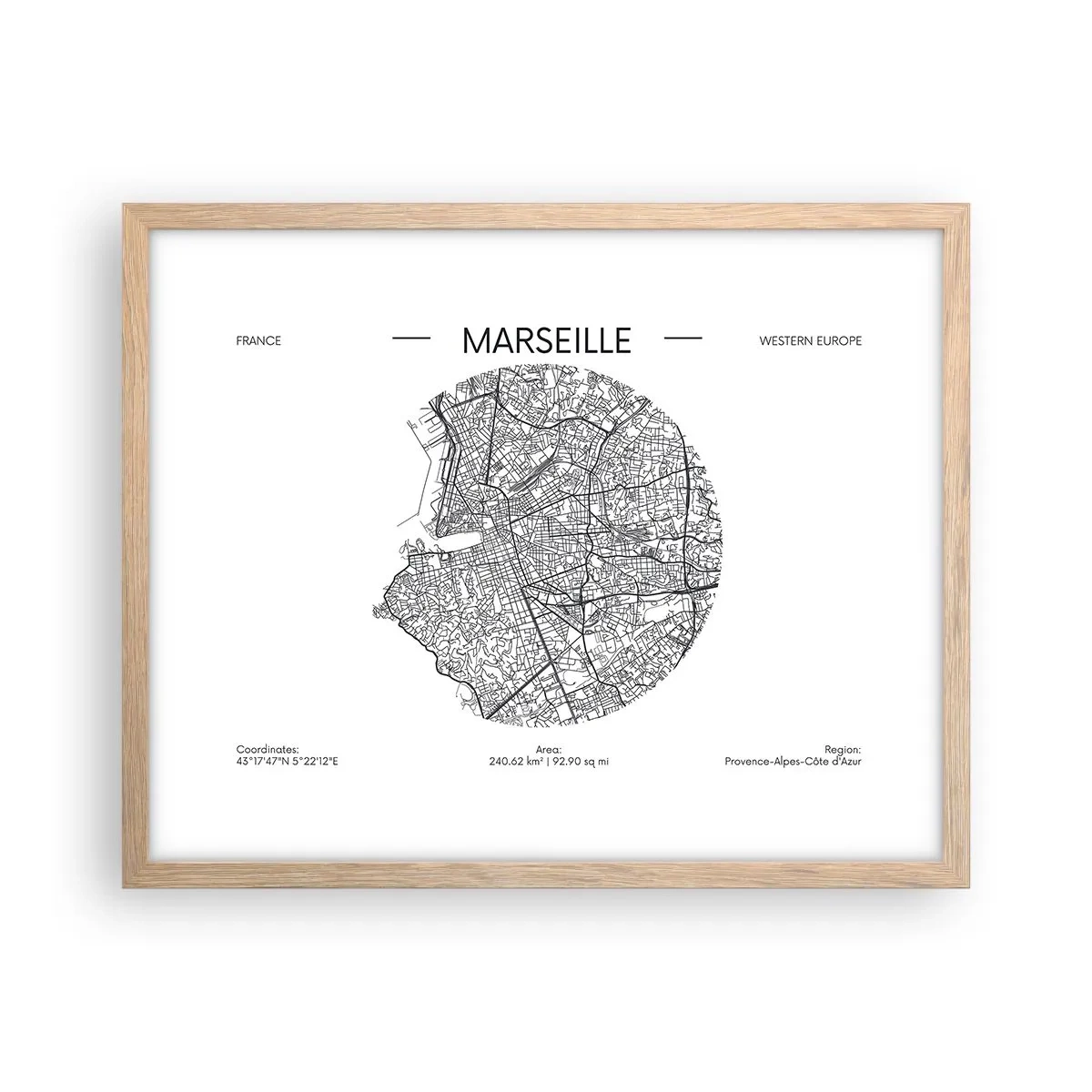 Affisch i ram av ljusek - Marseilles anatomi - 50x40 cm