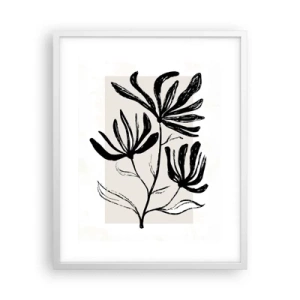 Affisch i vit ram - Skiss för ett herbarium - 40x50 cm