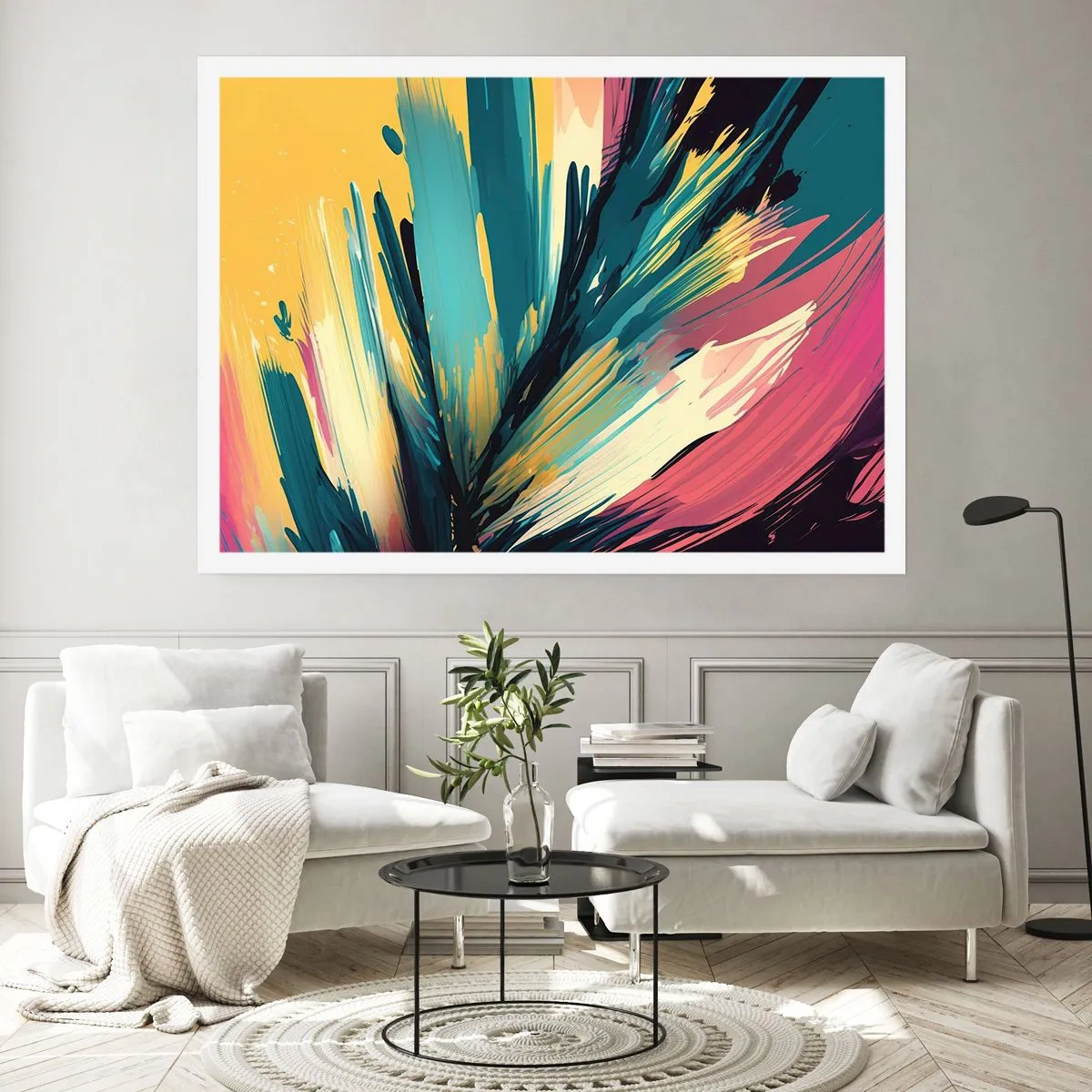 Affisch - Komposition - en explosion av glädje - 100x70 cm