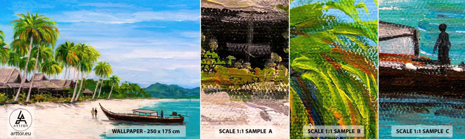 Fototapet Prov Standard Eco - En exotisk dröm - Strand, Exotism, Palmer - 100x30 cm