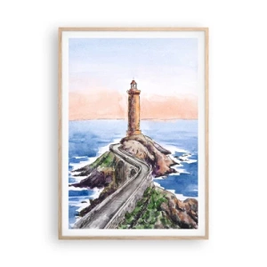 Affisch i ram av ljusek - Vänd mot havet - 70x100 cm
