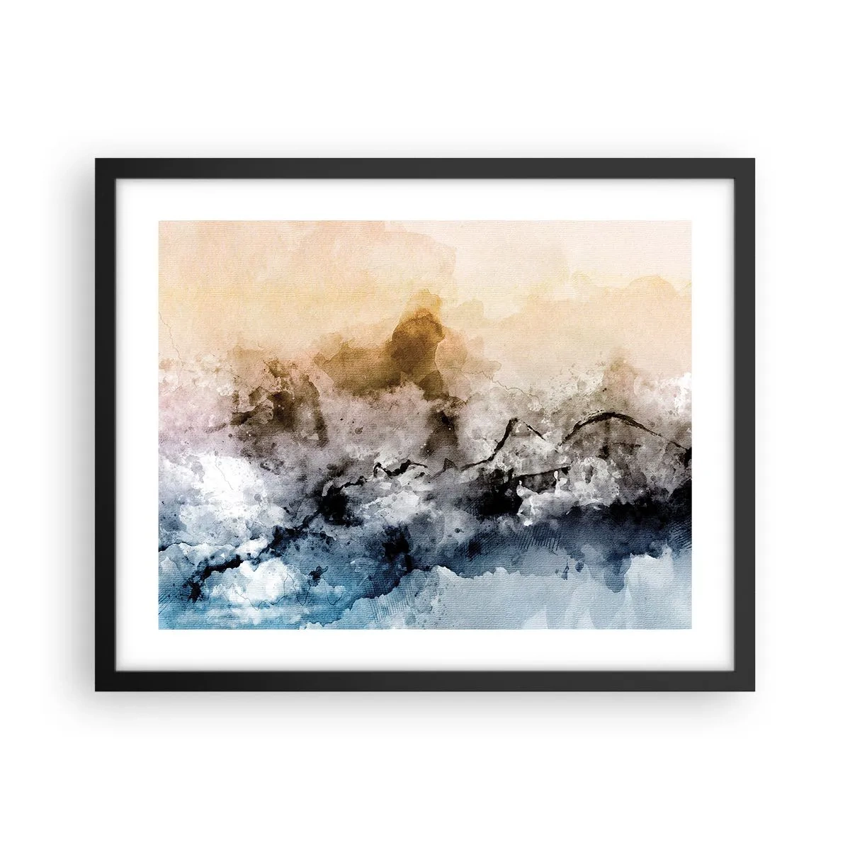 Affisch i svart ram - Dränkta i dimman - 50x40 cm