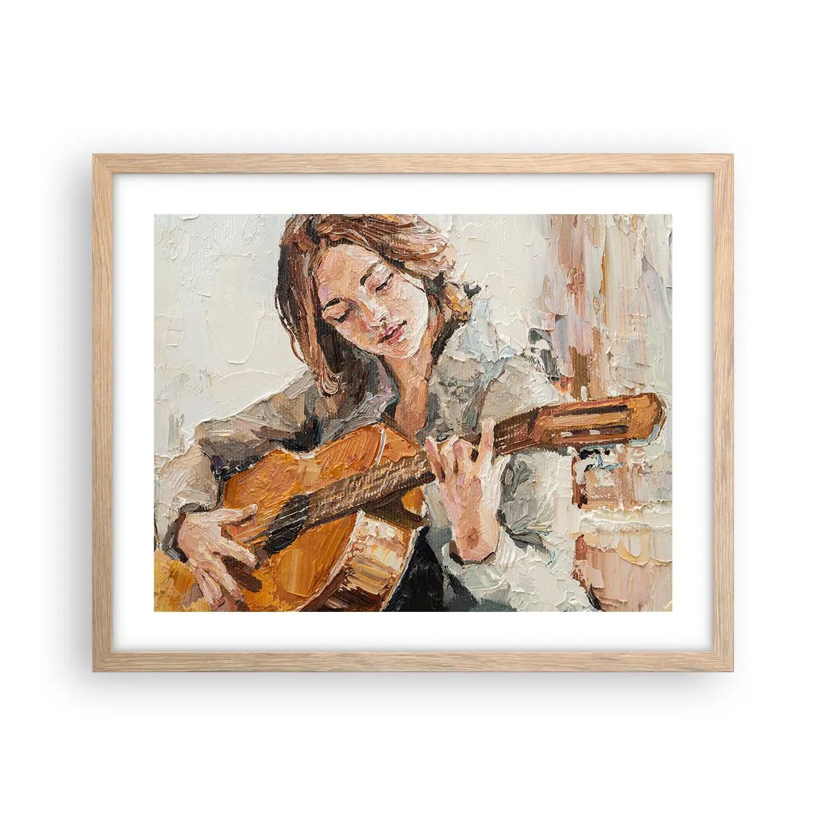 Affisch i ram av ljusek - Konsert för gitarr och en flickas hjärta - 50x40 cm