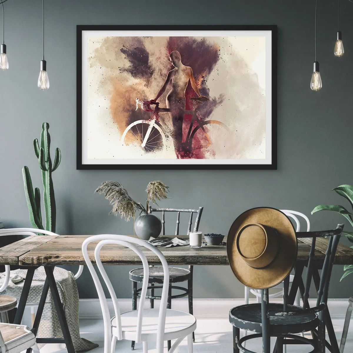 Affisch i svart ram - Cyklelsjäl i marmorform - 91x61 cm