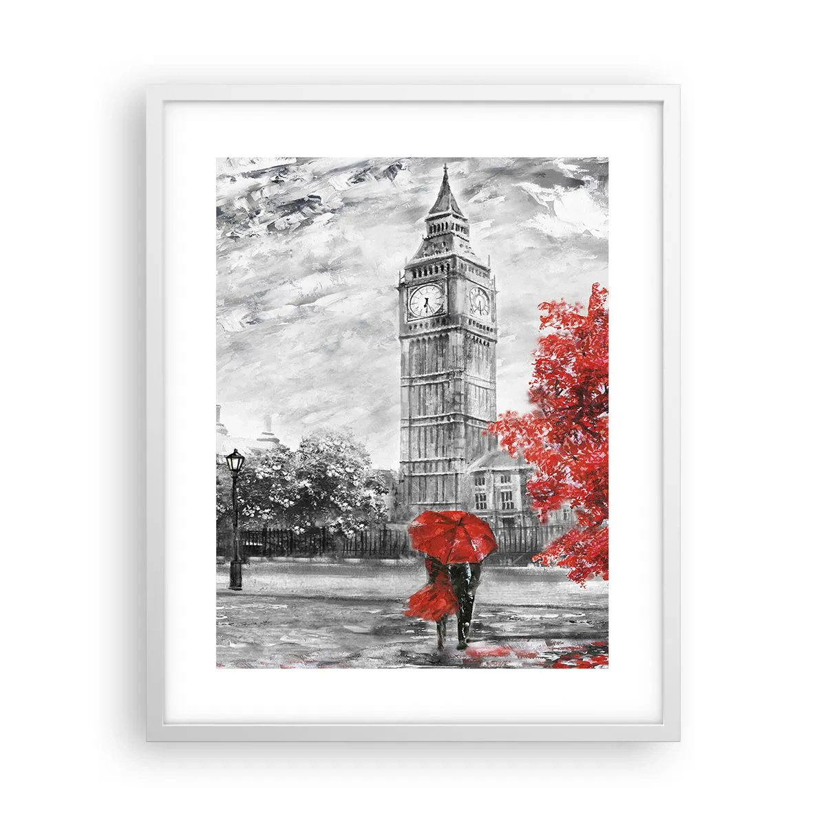 Affisch i vit ram - Spännande dag - 40x50 cm