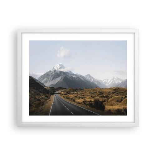Affisch i vit ram - Väg till fjällens hjärta - 50x40 cm