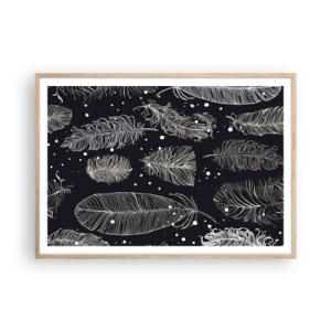 Affisch i ram av ljusek - Fjäderspets - 100x70 cm