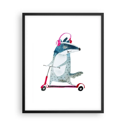 Affisch i svart ram - Grävlingens glädje - 40x50 cm