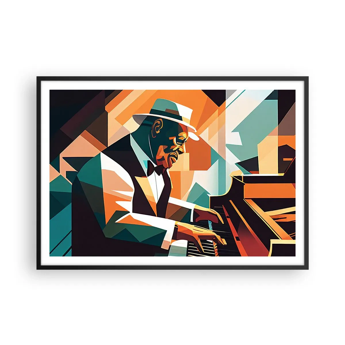 Affisch i svart ram - Allt som är jazz - 100x70 cm