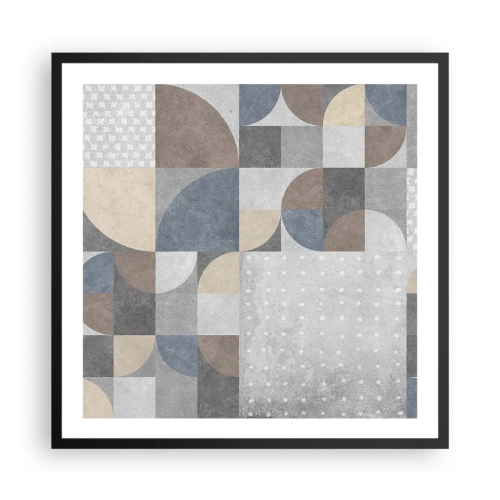 Affisch i svart ram - Keramisk fantasi - 60x60 cm