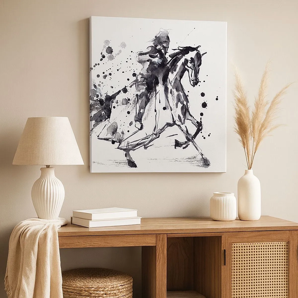 Canvastavla - Bild på duk - Svart riddare - 30x30 cm