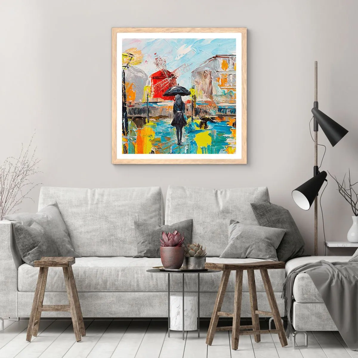 Affisch i ram av ljusek - Parislegender - 60x60 cm