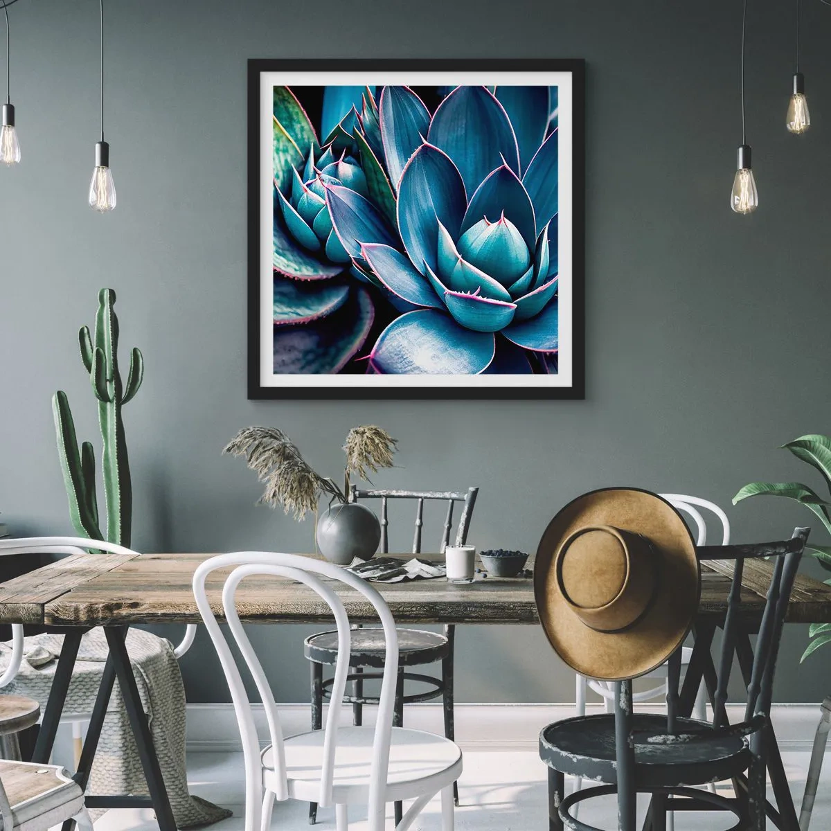 Affisch i svart ram - Vital kraft - 40x40 cm