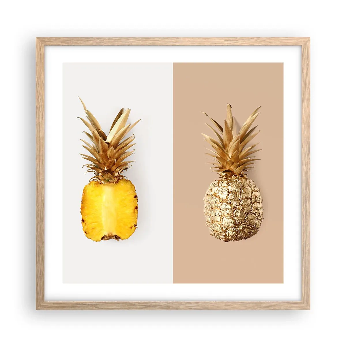 Affisch i ram av ljusek - Ananas för oss - 50x50 cm