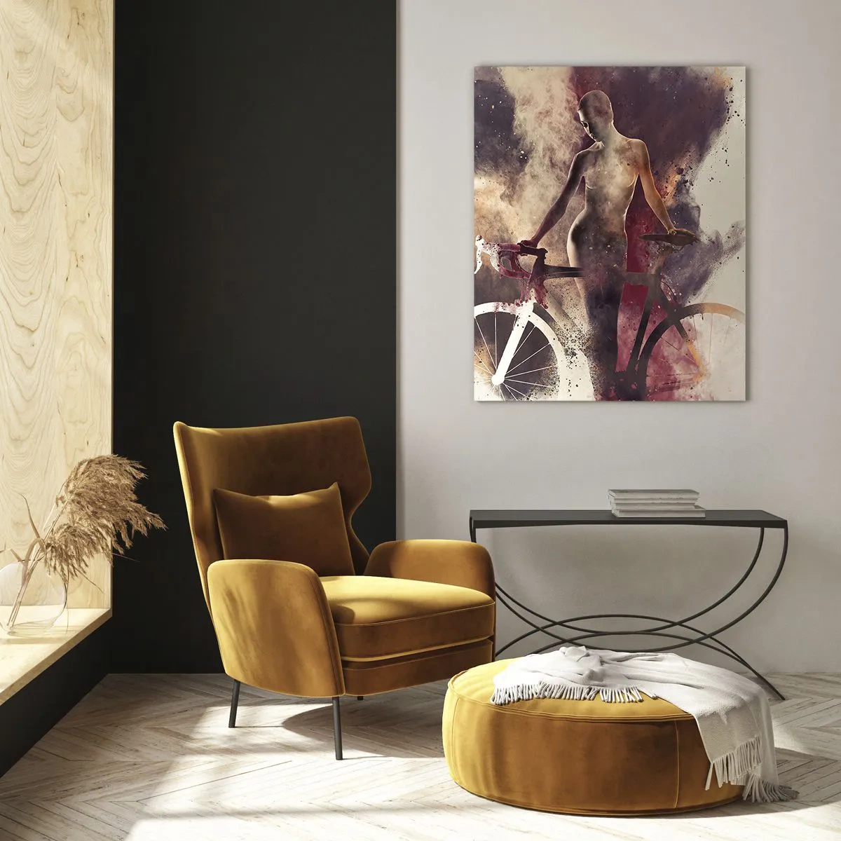 Glastavla - Bild på glas - Cyklelsjäl i marmorform - 50x70 cm