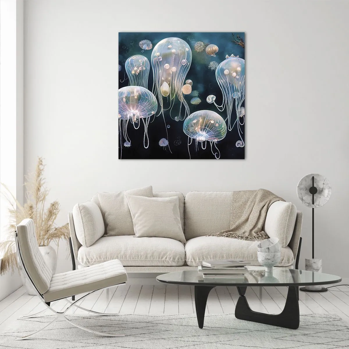 Glastavla - Bild på glas - Undervattenbal - 30x30 cm