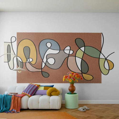 Självhäftande Fototapet Deluxe Sticker - En abstraktion värd att le åt - Modern, Abstraktion, Bit - 500x350 cm