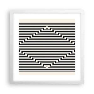 Affisch i vit ram - Geometrisk illusion - 40x40 cm