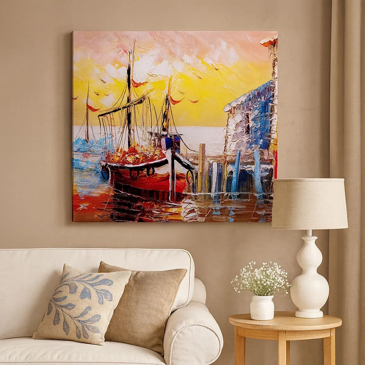 Canvastavla - Bild på duk - Lycklig återresa - 30x30 cm