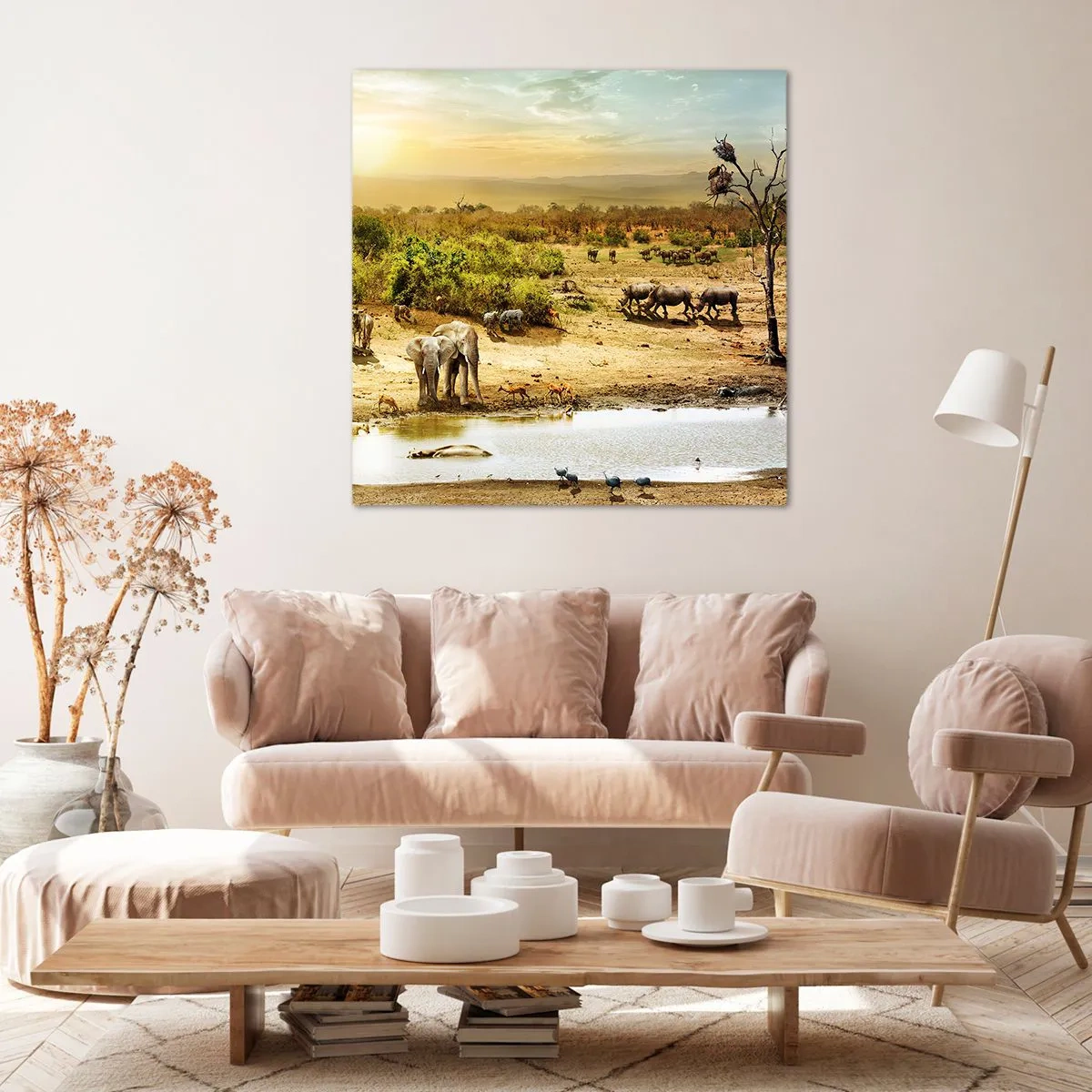 Canvastavla - Bild på duk - "Det mynnade en flod från Eden…" - 50x50 cm