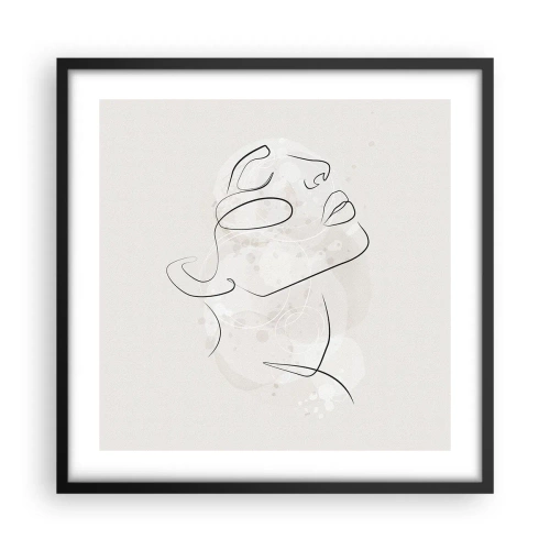 Affisch i svart ram - Drömmens kontur - 50x50 cm