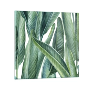 Glastavla - Bild på glas - Grönskan i sig själv - 70x70 cm