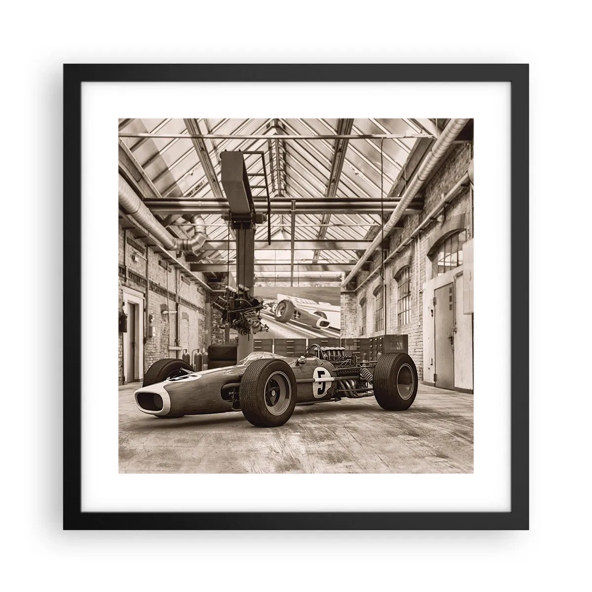 Affisch i svart ram - Segrarens vila - 40x40 cm