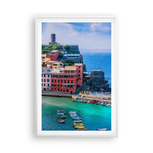 Affisch i vit ram - Magisk stad i Medelhavet - 61x91 cm