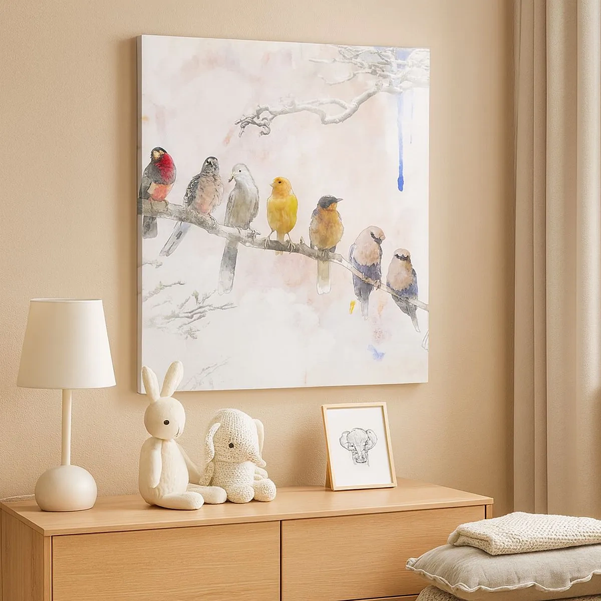 Canvastavla - Bild på duk - Bevingat möte - 30x30 cm