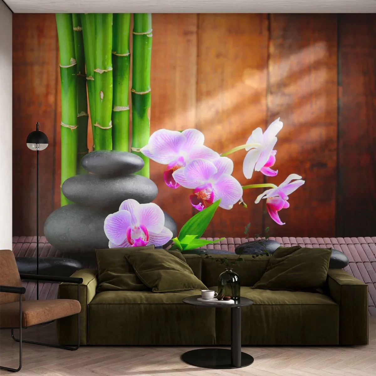 Fototapet Premium Sand - Lär känna orientens behag - Blommor, Orkide, Orkide - 100x70 cm