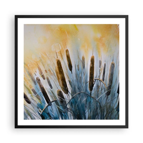 Affisch i svart ram - Vattnets kyla, solens hetta - 60x60 cm