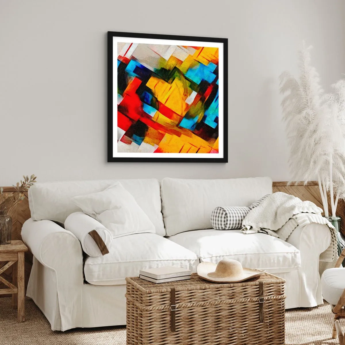 Affisch i svart ram - Färgmix - 50x50 cm