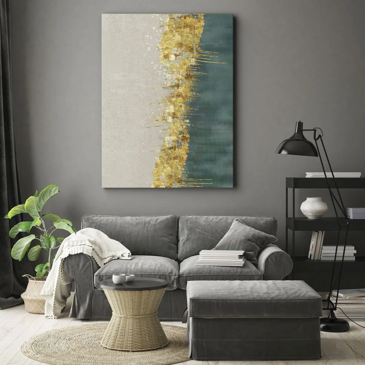 Canvastavla - Bild på duk - Den gyllene gränsen - 50x70 cm