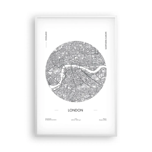Affisch i vit ram - Londons anatomi - 61x91 cm