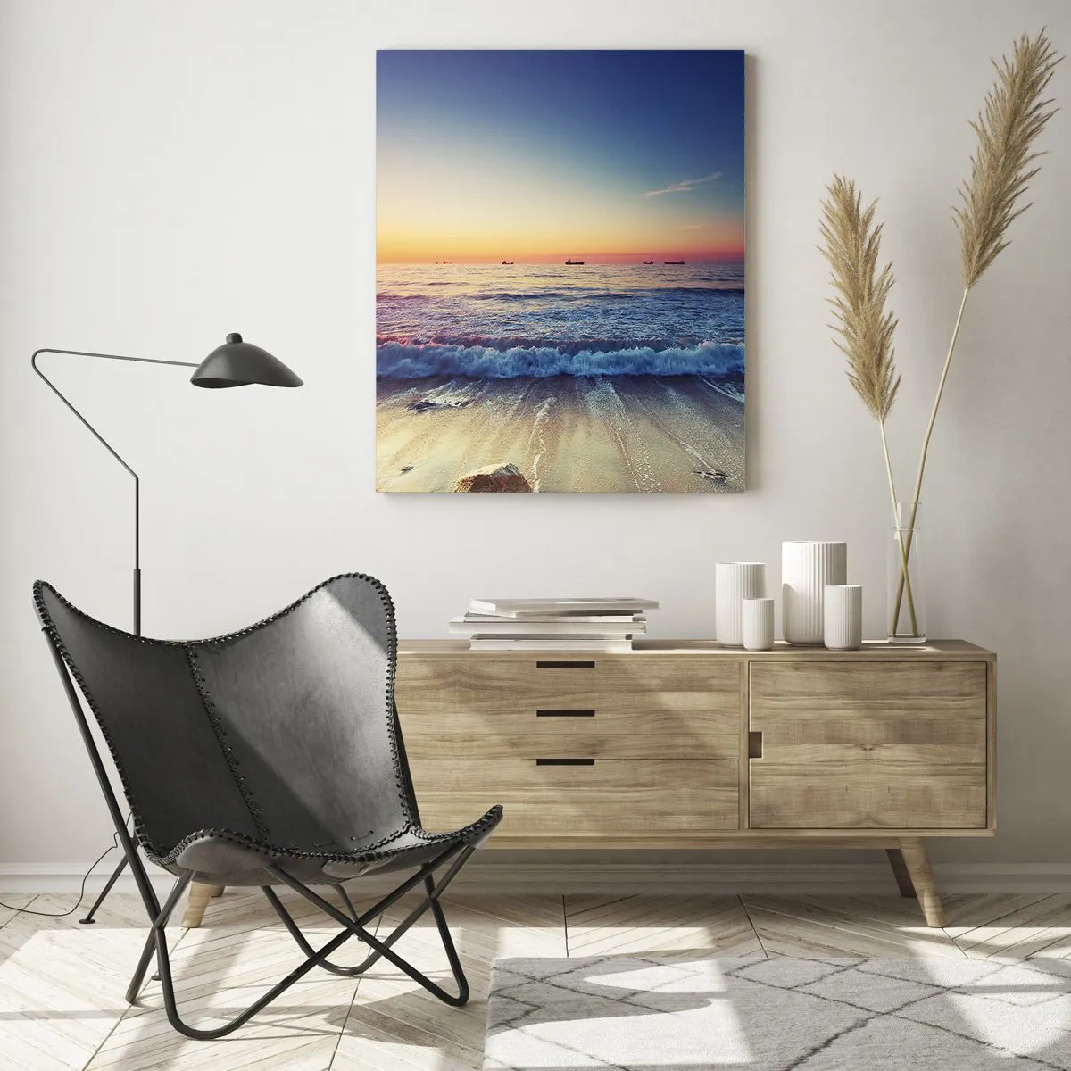 Glastavla - Bild på glas - Vad finns bortom horisonten? - 50x70 cm