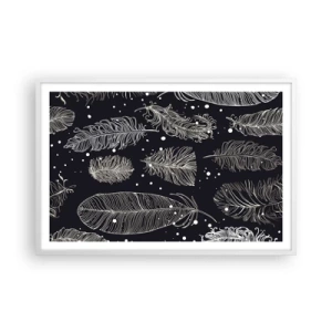 Affisch i vit ram - Fjäderspets - 91x61 cm