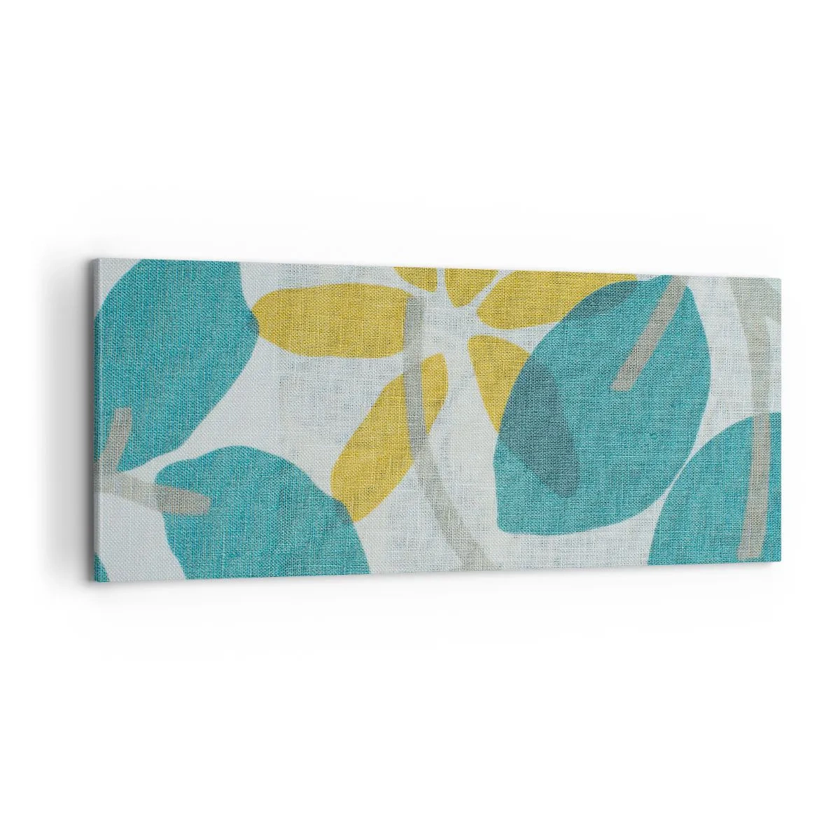 Canvastavla - Bild på duk - Bland azurblå blad - 100x40 cm