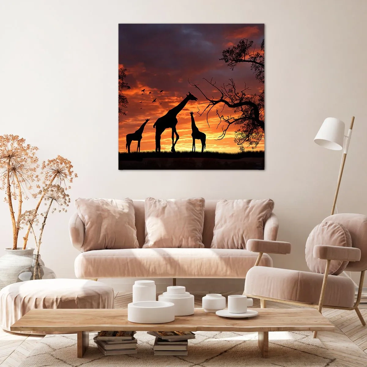 Canvastavla - Bild på duk - Liten middag med de närmaste - 50x50 cm