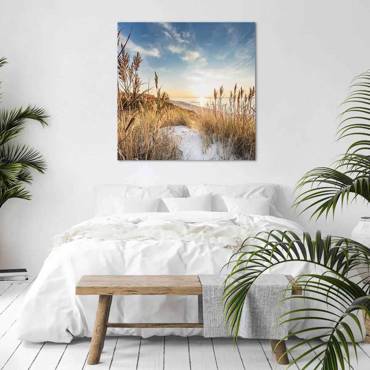 Canvastavla - Bild på duk - Nordlig strand - 30x30 cm