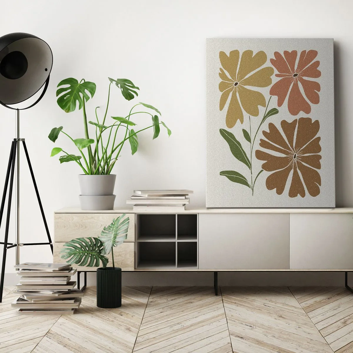 Canvastavla - Bild på duk - Natur och geometri - 70x100 cm