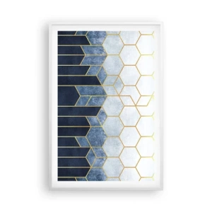 Affisch i vit ram - Komposition i synkoprytm - 61x91 cm