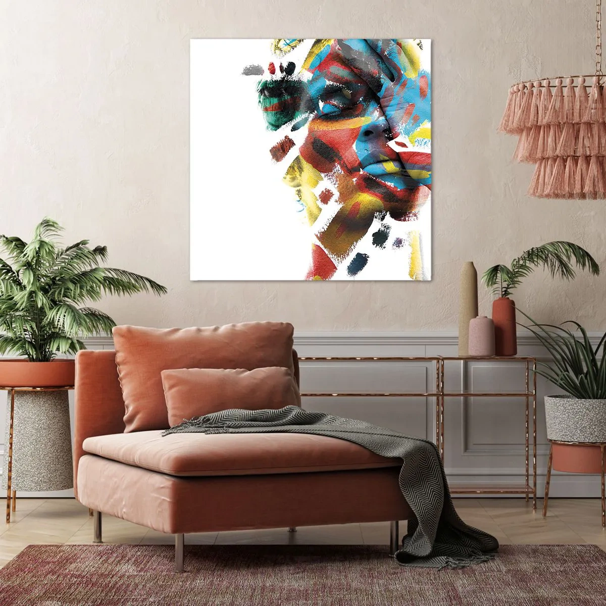 Canvastavla - Bild på duk - Färgrik personlighet - 50x50 cm