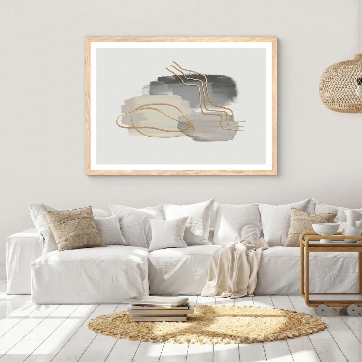 Affisch i ram av ljusek - Varaktighet och rörelse - 100x70 cm