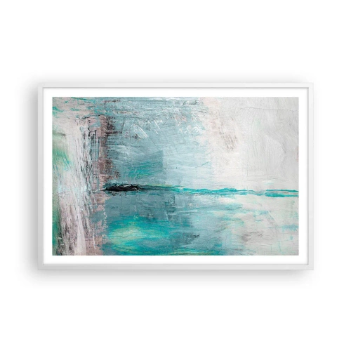 Affisch i vit ram - Horisontellt i blått - 91x61 cm